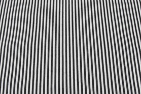 Charcoal & Ivory Pinstripe Woven Stretch Cotton