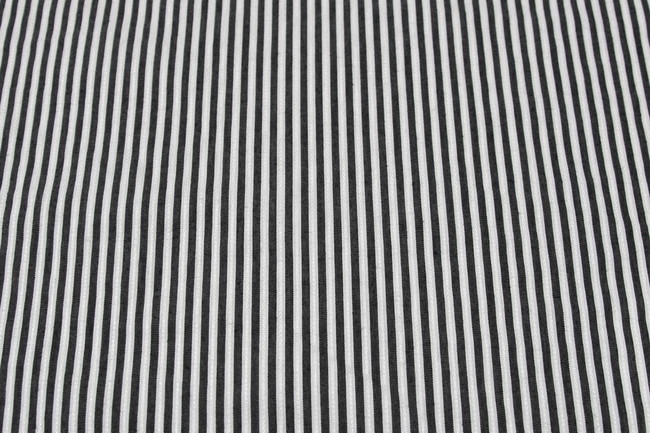 Charcoal & Ivory Pinstripe Woven Stretch Cotton