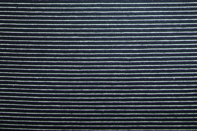 Navy & White Pinstriped Cotton Lycra Knit