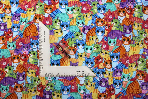 Packed Cool Cats on Premium Printed Cotton
