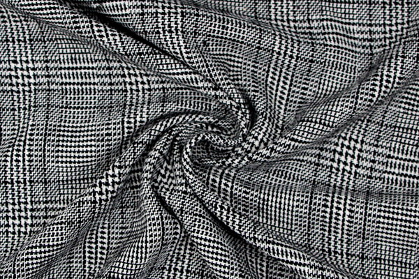 Black & White Mini Houndstooth Check Wool Blend