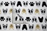French Bulldogs on White Japanese Premium Printed Cotton