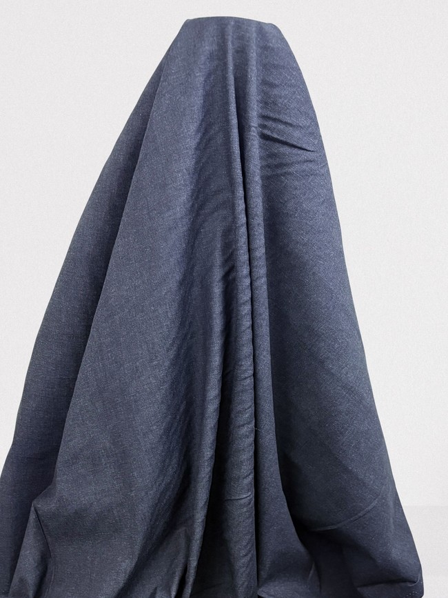 Blue Chambray Look Stretch Denim