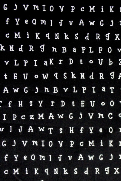 Random Alphabet on Black Printed Cotton