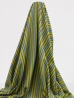 Greens & Multi Autumn Tones Striped "Ticking" Style 100% Cotton