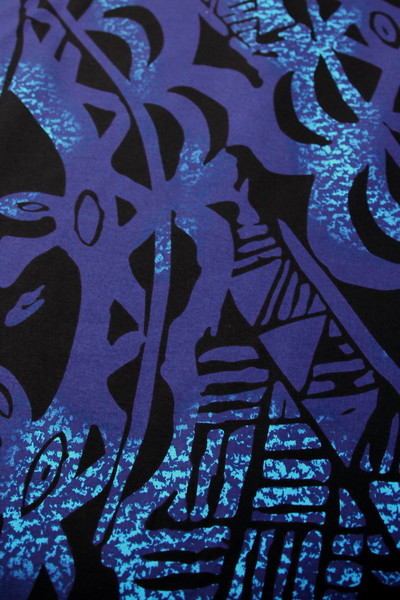 Deep Purple/Blue on Navy Pasifika Bengaline