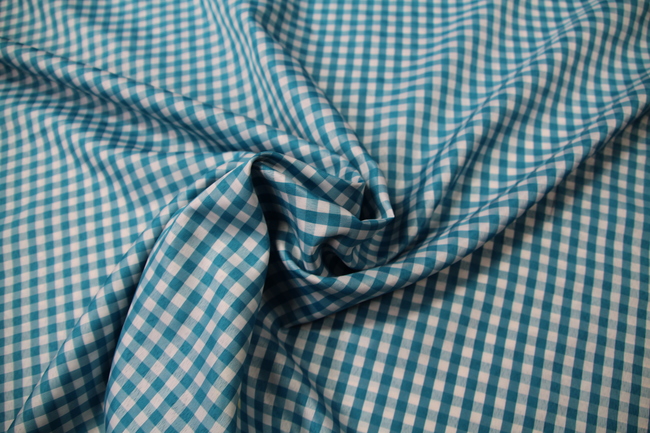 BULK DEAL - 10 metres for $20 - Turquoise & White Gingham Polyester