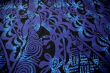 Deep Purple/Blue on Navy Pasifika Bengaline