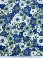 Blues & Greens Floral Printed Cotton