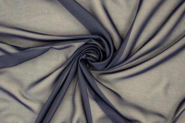 Navy Plain Chiffon