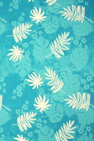 Island Palms on Turquoise Printed Cotton/Rayon Blend