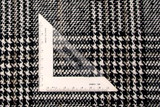 Black, Cream & Brown Houndstooth Check Wool Blend 