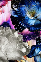 Large Multi Flowers on Digital Printed Rayon