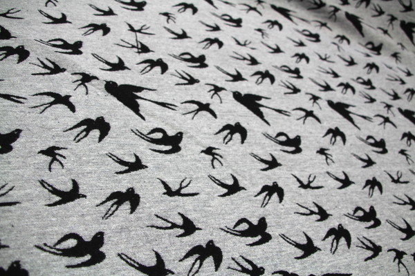 Swooping Swallows - Reversible Coat Weight Polyester
