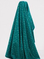 Pale Mint Dogs on Teal Printed Cotton