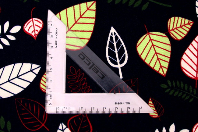 Assorted Leaves on Dark Navy printed Stretch Drill
