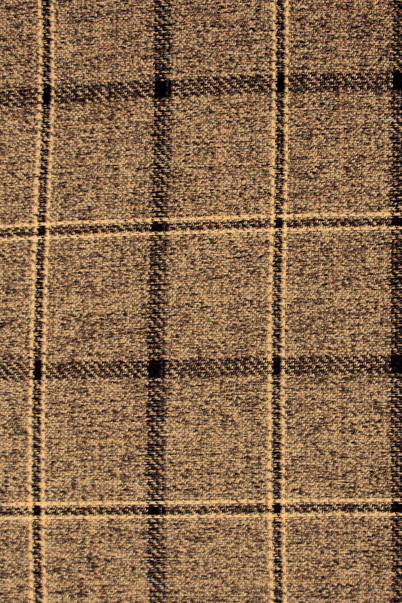 Brown & Cream Large Check Wool Blend