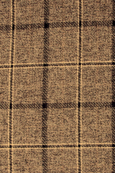 Brown & Cream Large Check Wool Blend