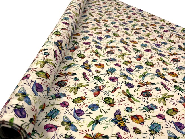 Luminous Insects on White Premium Cotton
