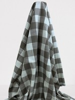 Taupe & Ivory 100% Checked Linen