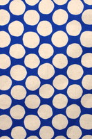 Large Neutral Spots on Royal Blue Linen/Cotton Blend