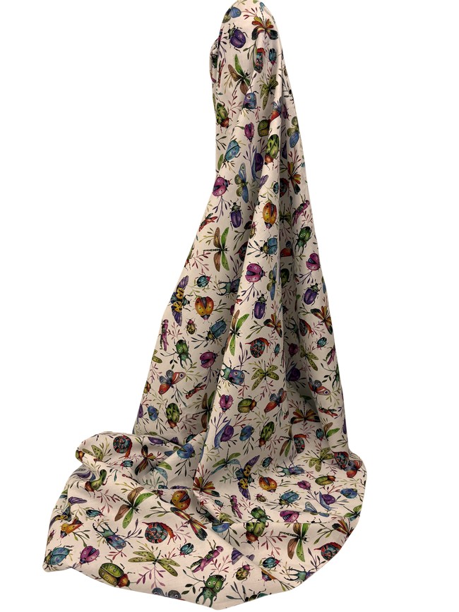 Luminous Insects on White Premium Cotton