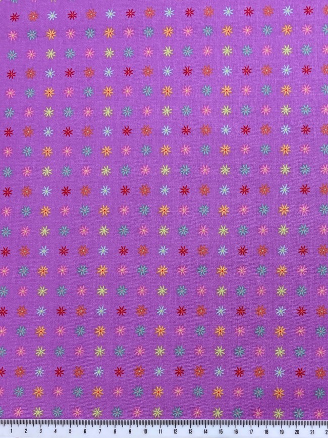 Flowers on Amethyst Printed Cotton