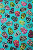  Teal Sugar Skulls Premium Printed Cotton