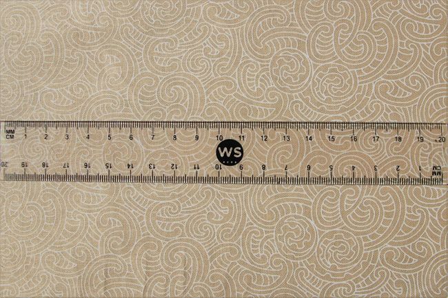 Beige Ponga Koru Design Kiwiana Cotton