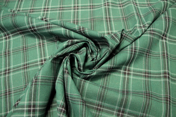 Classic Green Tartan Wool Shirting