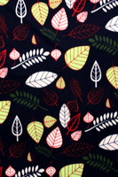 Assorted Leaves on Dark Navy printed Stretch Drill
