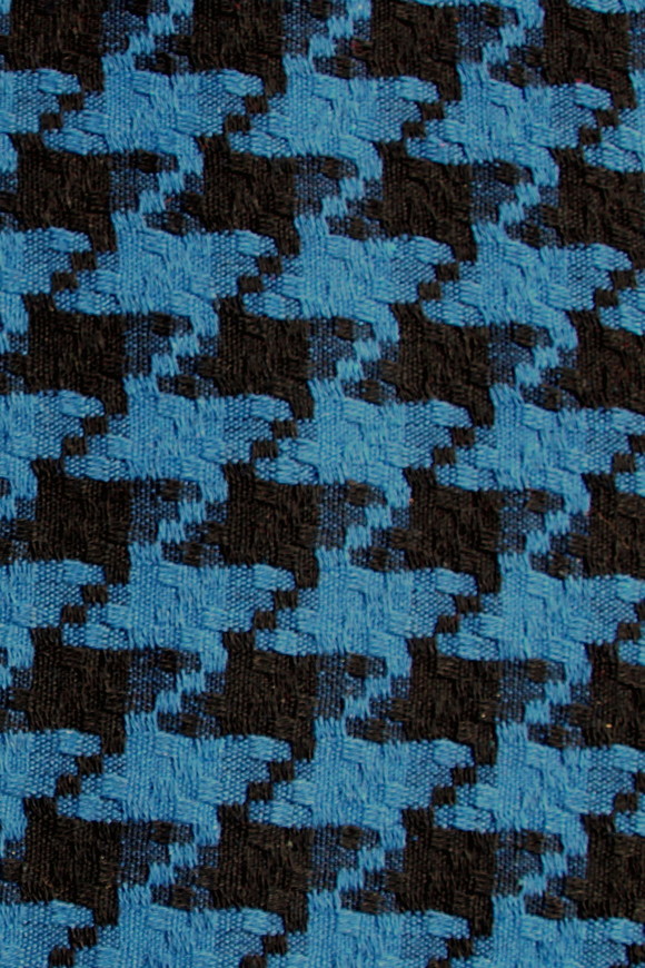Black & Royal Woven Houndstooth Wool Blend
