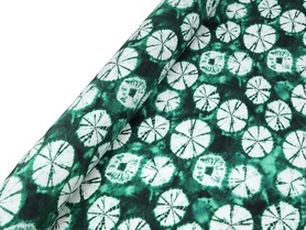 * SPECIAL * Green Tones Tie-Dye Circles Printed Rayon