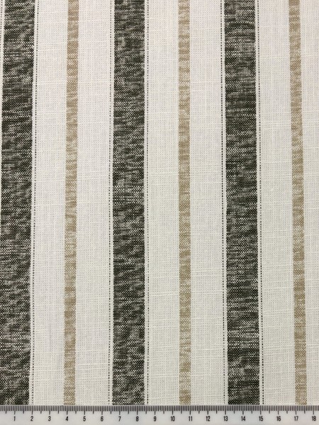 Olive, Beige & Ivory 100% Striped Linen