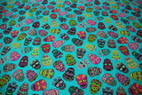  Teal Sugar Skulls Premium Printed Cotton