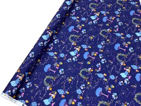 Garden Scene on Ink Printed Cotton