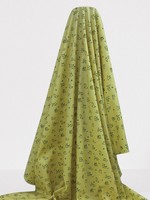 Green Dogs on Lemon Printed Cotton