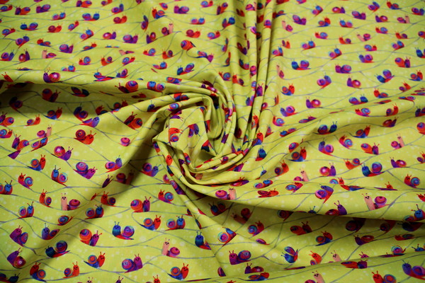 Snails on Lemon - Catsville Premium Cotton