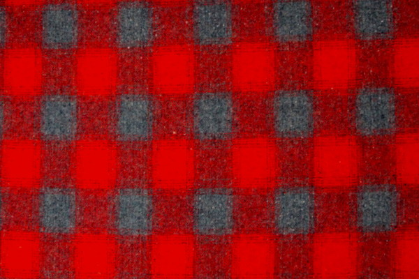 Red & Grey/Blue Blurry Check Wool Blend