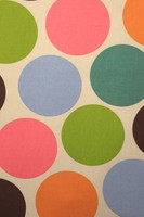 Multi Monster Spots On Mushroom Grey Printed Cotton