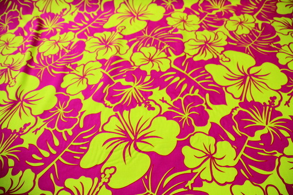 Pink & Yellow Frangipani Printed Rayon