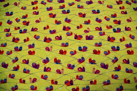 Snail Trail on Lemon - Catsville Premium Cotton