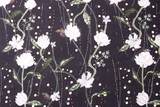 Pale Blue & Pink Wildflowers on Navy Printed Chiffon