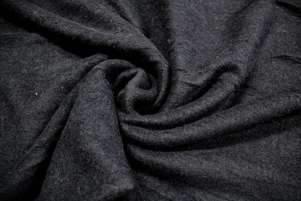 Black Knitted Wool Coating