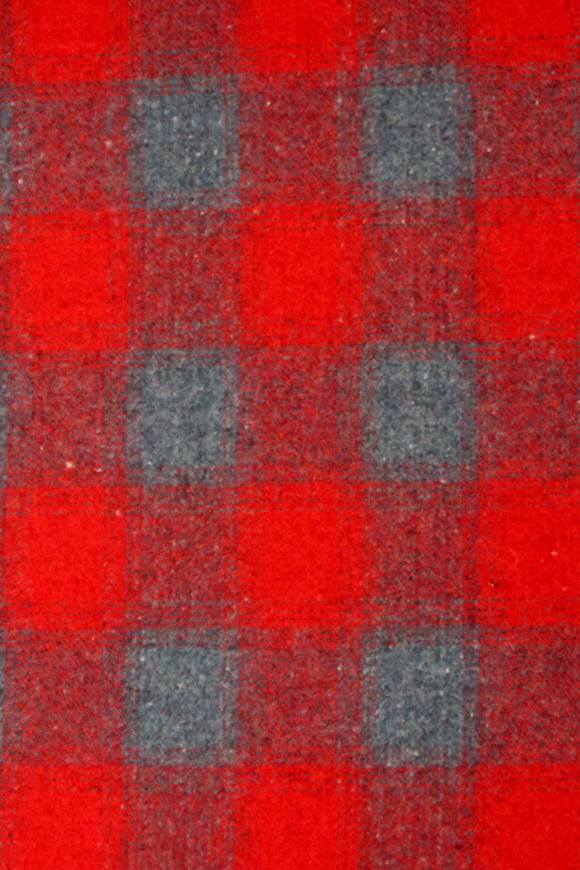 Red & Grey/Blue Blurry Check Wool Blend