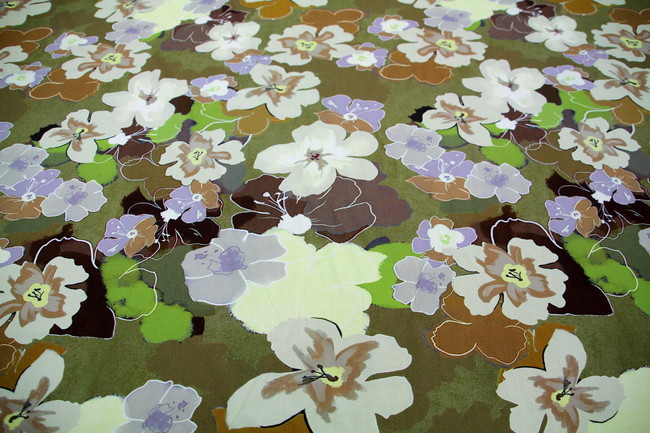 Autumn Toned Floral Printed Rayon