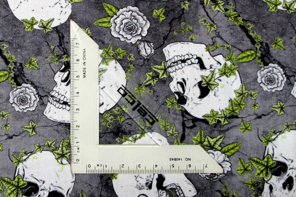 Grey Skull-Duggery Premium Printed Cotton