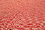 Crinkled Red & White Striped T-Shirt Knit