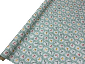 Birds on Mint Printed Cotton