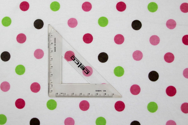 Multi Dots on White Printed Flannelette 